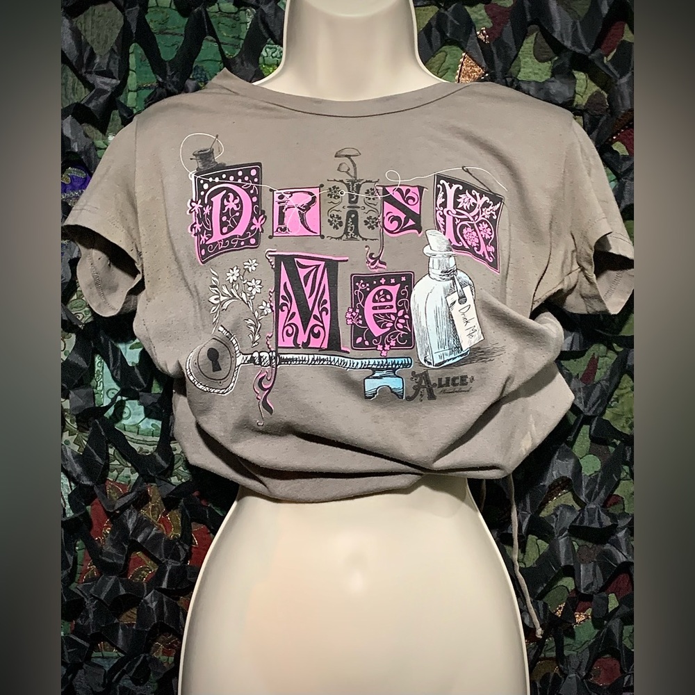 SALE Retro  2010 Alice in Wonderland “Drink Me” Convertible drawstring Top